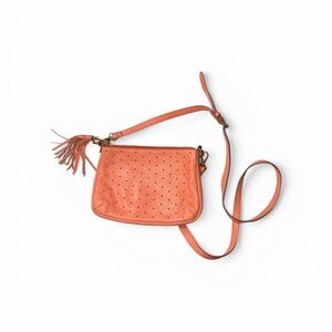 Fossil Orange Perforated Crossbody Bag